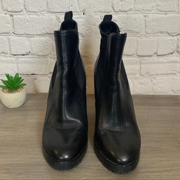 Michael Kors Black Wedge Leather Heel Bootie - Picture 3 of 8